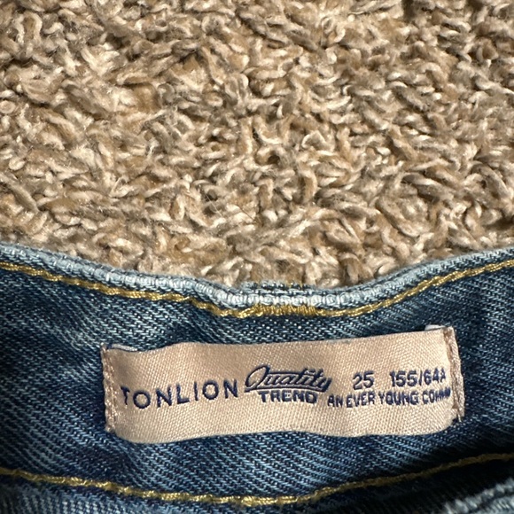 High Waist Blue Denim Women's Shorts - Picture 2 of 8